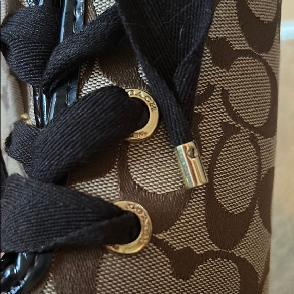 Coach Monogram Rain Boots - Black and Tan - Picture 12 of 17